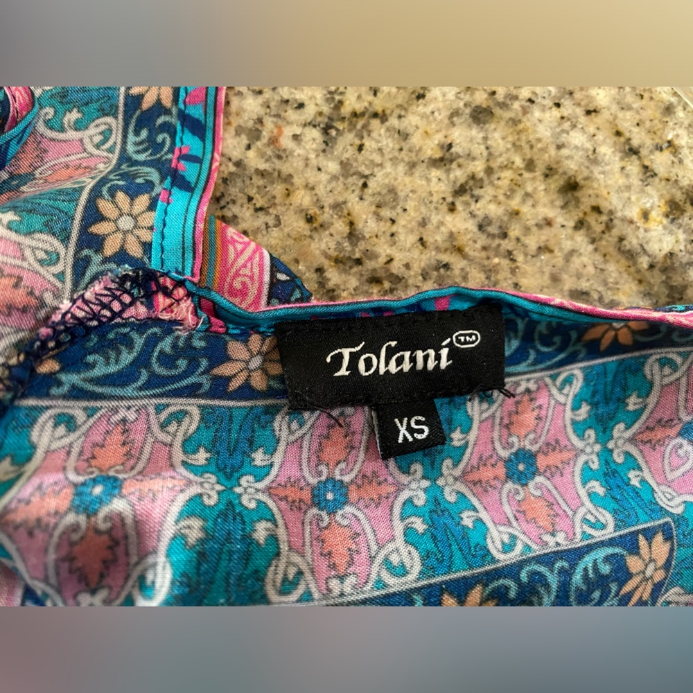 Tolani Bohemian Maxi Dress with Geometric Patterns Size XS - Picture 10 of 11